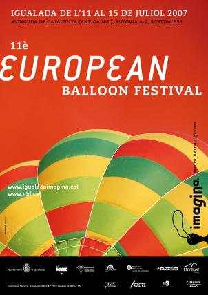 Cartell European Ballon Festival Imagina festival d'estiu d'Igualada, juliol 2007