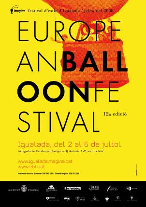 Cartell European Ballon Festival Imagina festival d'estiu d'Igualada, juliol 2008