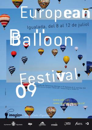 Cartell European Ballon Festival Imagina festival d'estiu d'Igualada, juliol 2009